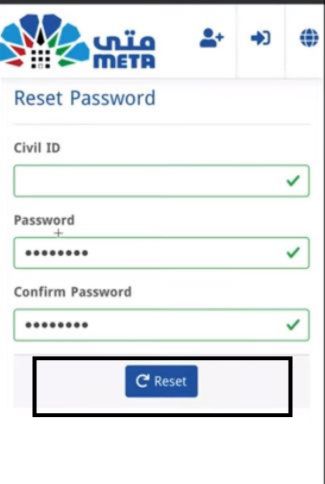 meta kuwait login password reset